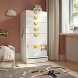 SMÅSTAD / UPPFÖRA Chest of 6 drawers, white/white, 60x65x136 cm