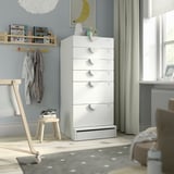 SMÅSTAD / UPPFÖRA Chest of 6 drawers, white/white, 60x65x136 cm