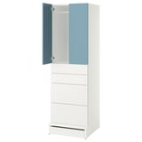 SMÅSTAD / UPPFÖRA Wardrobe, white blue/with 4 drawers, 60x65x196 cm