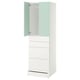 SMÅSTAD / UPPFÖRA Wardrobe, white light green/with 4 drawers, 60x65x196 cm