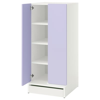 SMÅSTAD / UPPFÖRA Wardrobe, white lilac/with 3 shelves, 60x65x136 cm