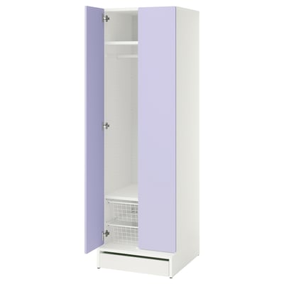 SMÅSTAD / UPPFÖRA Wardrobe, white/lilac, 60x65x196 cm
