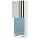 SMÅSTAD / UPPFÖRA Wardrobe, white stripe/blue with 3 drawers, 60x65x196 cm