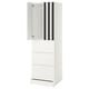 SMÅSTAD / UPPFÖRA Wardrobe, white stripe/white with 3 drawers, 60x65x196 cm