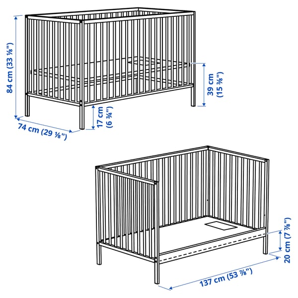 SNIGLAR Cot, beech, 70x132 cm