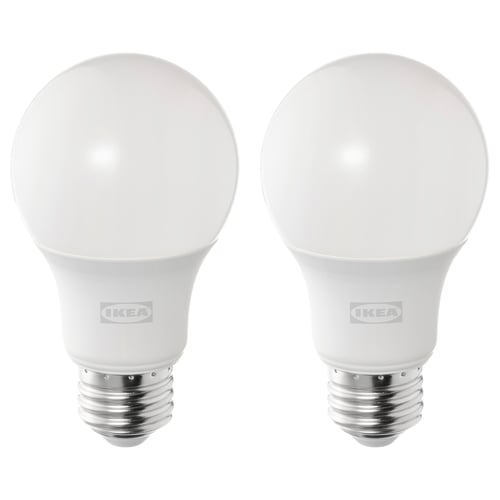 SOLHETTA LED bulb E26 800 lumen, dimmable/globe opal white