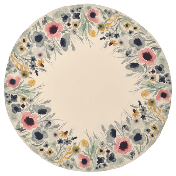 SOMMARFLOX Tablecloth, patterned flower/multicolour round, 150 cm IKEA