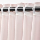 STENFRÖ Sheer curtains, 1 pair, pink/with heading tape, 145x250 cm