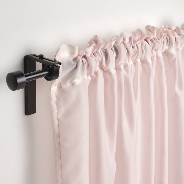 STENFRÖ Sheer curtains, 1 pair, pink/with heading tape, 145x250 cm