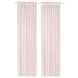 STENFRÖ Sheer curtains, 1 pair, pink/with heading tape, 145x250 cm