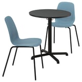 STENSELE / LIDÅS Table and 2 chairs, anthracite anthracite/blue black, 70 cm