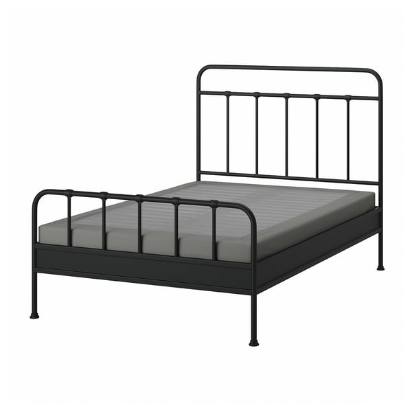 STJÄRNÖ Bed frame, anthracite/Lyngör dark grey, Full
