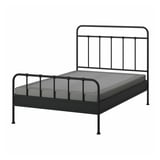 STJÄRNÖ Bed frame, anthracite/Lyngör dark grey, Full