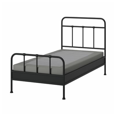 STJÄRNÖ Bed frame, anthracite/Lyngör dark grey, Twin