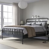 STJÄRNÖ Bed frame, anthracite/Lyngör dark grey, King