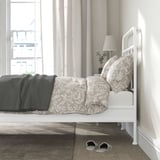 STJÄRNÖ Bed frame, white/Luröy, Twin