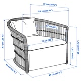 STOCKHOLM 2025 Armchair, rattan/Djurmo grey/white