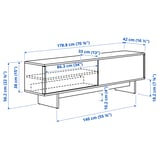 STOCKHOLM 2025 TV bench with sliding doors, oak veneer, 179x42x56 cm