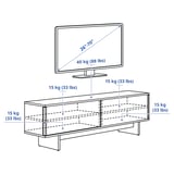 STOCKHOLM 2025 TV bench with sliding doors, oak veneer, 179x42x56 cm