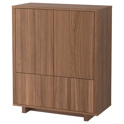 STOCKHOLM Cabinet with 2 drawers, walnut veneer, 90x107 cm