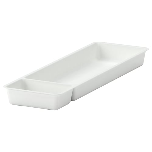 STÖDJA white plastic drawer, rectangular, divided, clean design.