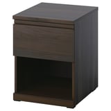 STORKLINTA Bedside table, dark brown oak effect/with 1 drawer, 40x48x53 cm