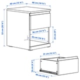 STORKLINTA Bedside table, oak effect/with 1 drawer, 40x48x53 cm