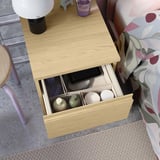 STORKLINTA Bedside table, oak effect/with 1 drawer, 40x48x53 cm