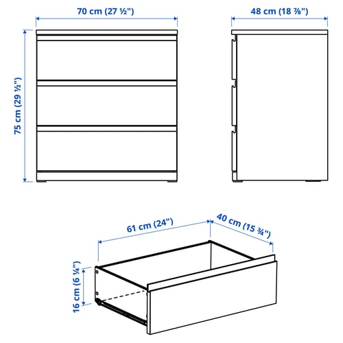Illustration with measurements for the product: STORKLINTA.