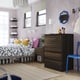 STORKLINTA Chest of 4 drawers, dark brown/oak effect anchor/unlock-function, 70x48x98 cm