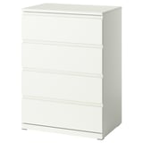 STORKLINTA Chest of 4 drawers, white/anchor/unlock-function, 70x48x98 cm