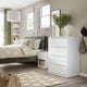 STORKLINTA Chest of 4 drawers, white/anchor/unlock-function, 70x48x98 cm