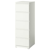 STORKLINTA Chest of 5 drawers, white/anchor/unlock-function, 40x48x120 cm