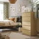 STORKLINTA Chest of 6 drawers, oak effect/anchor/unlock-function, 70x48x120 cm