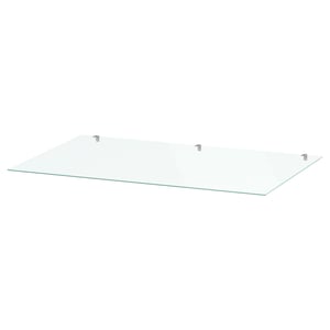 STORKLINTA Glass top, transparent, 70x48 cm