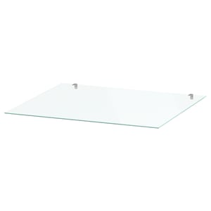 STORKLINTA Glass top, transparent, 50x48 cm