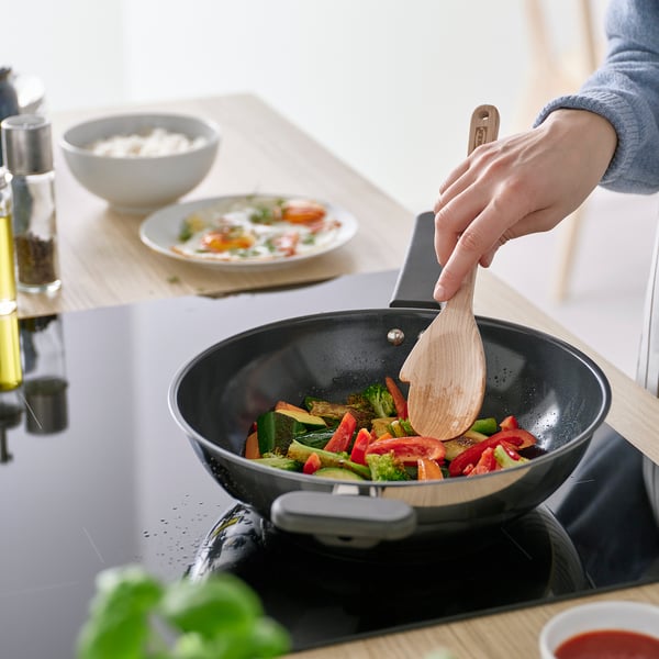 STRÅLFENA Spoon for cooking, solid birch, 29 cm
