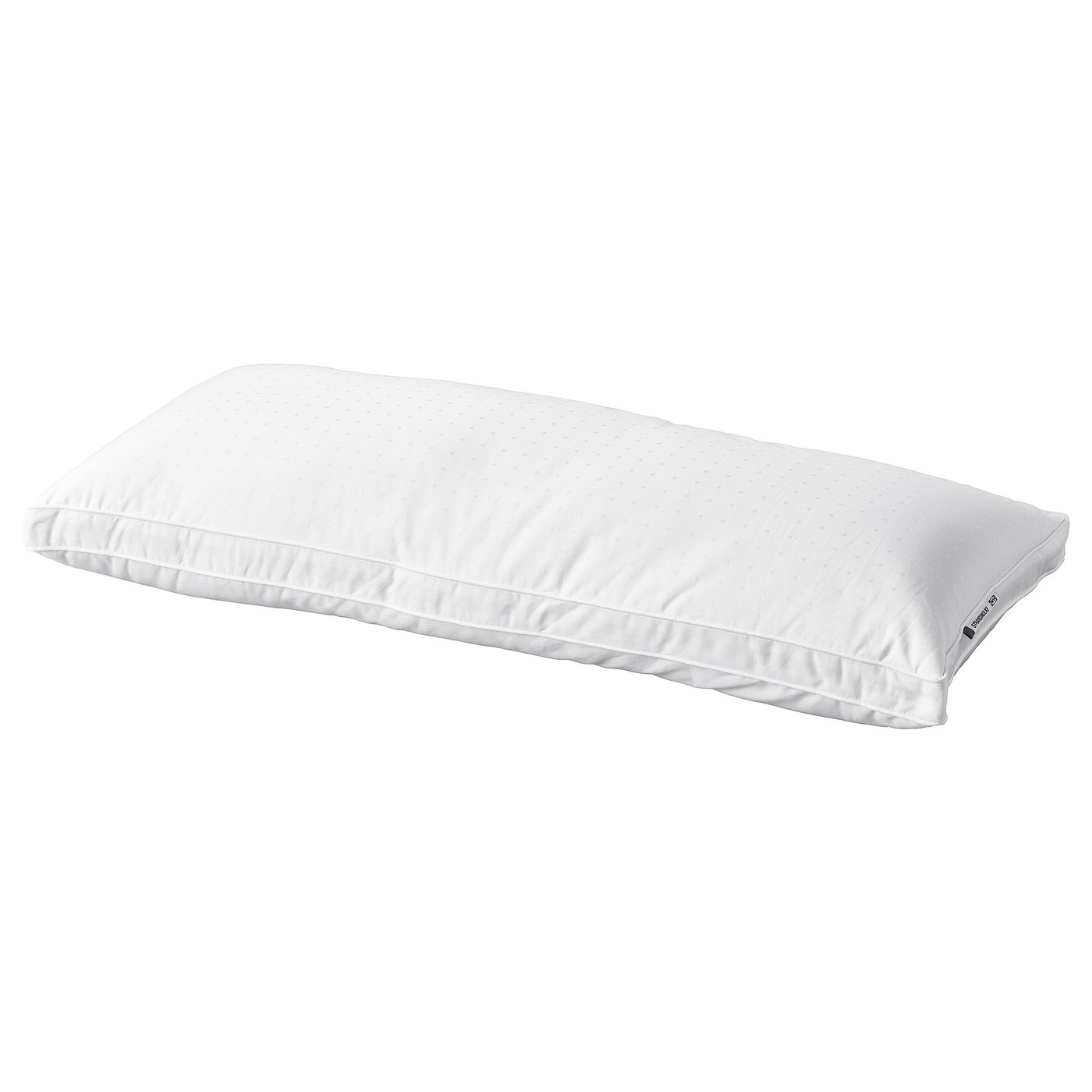 STRANDMOLKE pillow, white, soft cotton, rectangular, supportive core, fluffy outer filling, double piping.