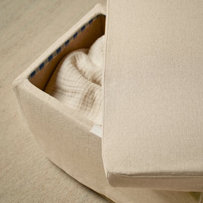 STRANDMON Slipcover for footstool, Naggen beige