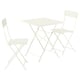SUNDSÖ Table and 2 folding chairs, outdoor off-white/off-white, 65x65 cm
