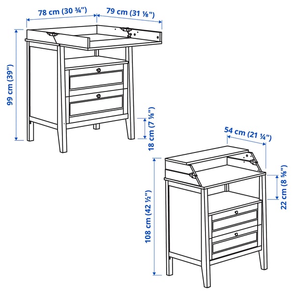 SUNDVIK Changing table/chest of drawers, white