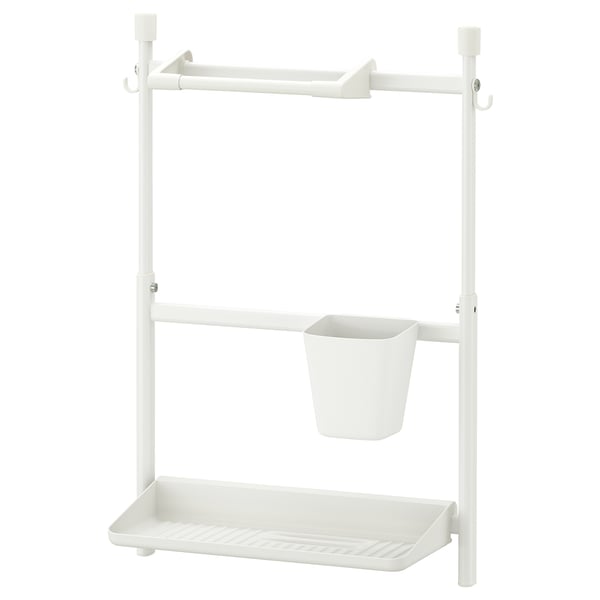 SUNNERSTA Kitchen organiser set, no drill/kitch roll hldr/dish drnr/cont