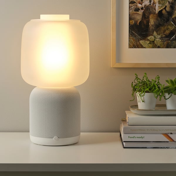 SYMFONISK Shade for speaker lamp base, glass/white