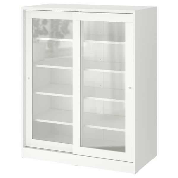 syvde cabinet with glass doors white 100x123 cm ikea