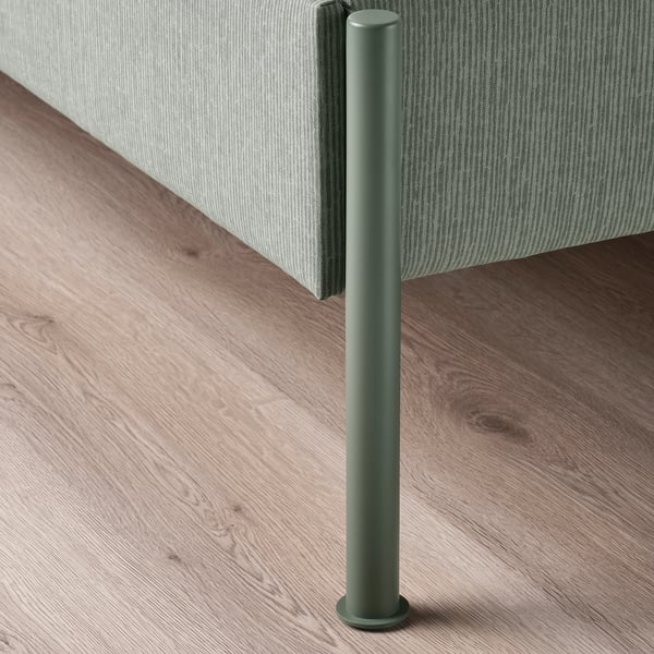 TÄLLÅSEN Upholstered bed frame with mattress, Kulsta grey-green/Vesteröy medium firm, Queen