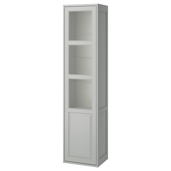 TÄNNFORSEN High cabinet with door, light grey, 18x15x77 "
