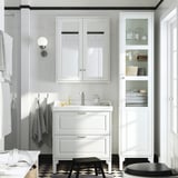 TÄNNFORSEN High cabinet with door, white, 18x15x77 "