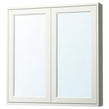 TÄNNFORSEN Mirror cabinet with doors, white, 91x15x94 cm