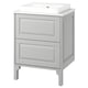 Light grey TÄNNFORSEN vanity, 2 drawers, recessed basin