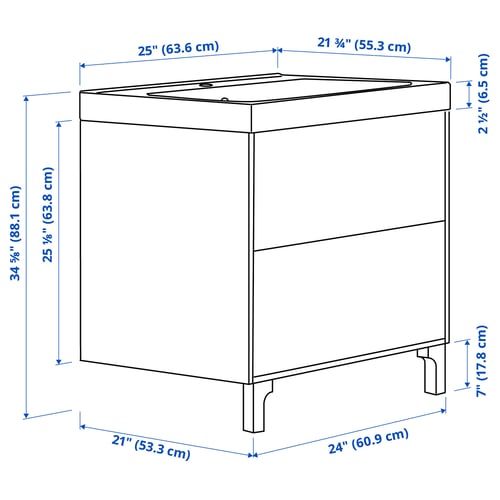 TÄNNFORSEN / ORRSJÖN Wash-stnd w drawers/wash-basin